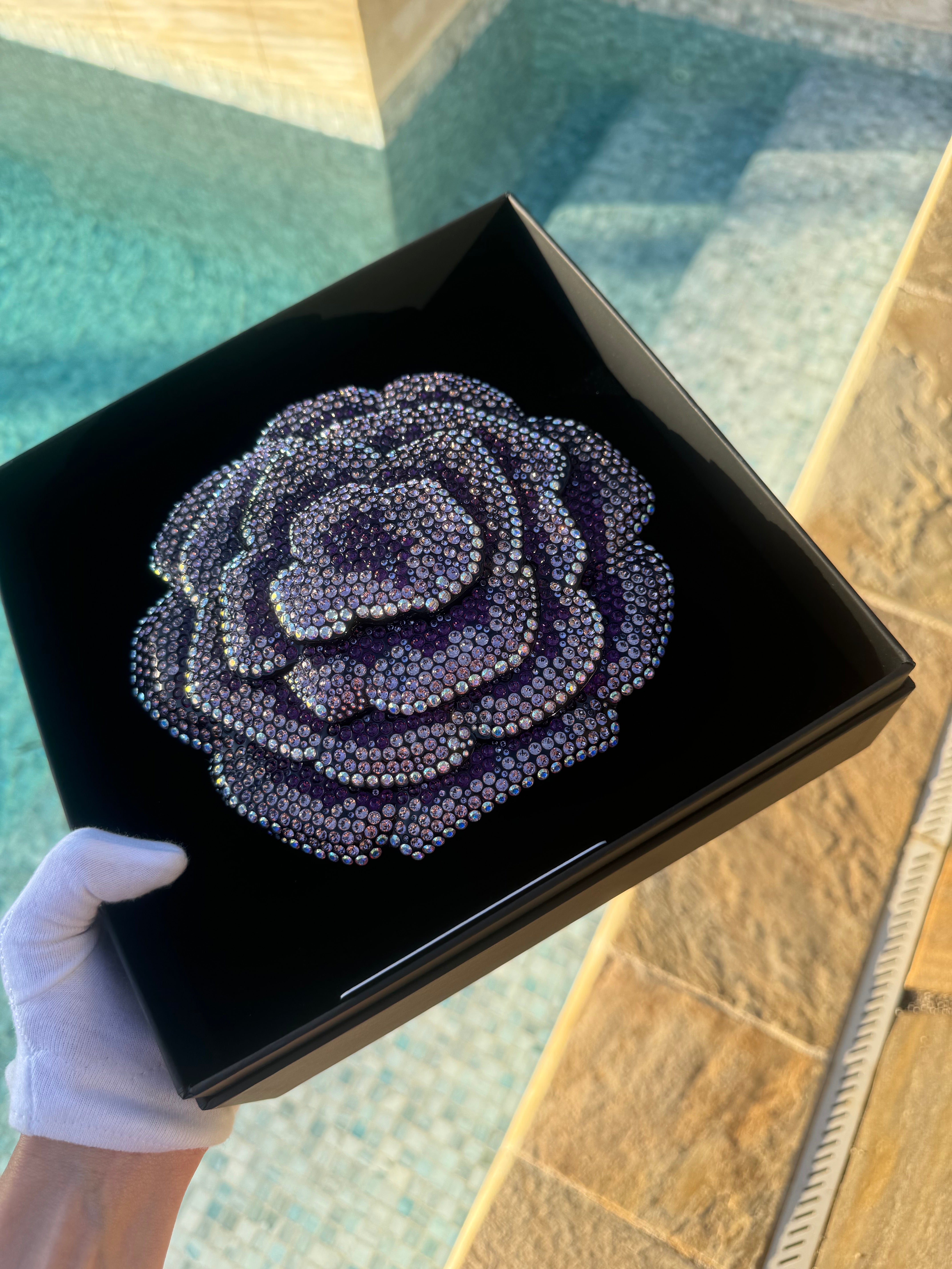 Chanel Runway Purple Strass Camelia Minaudiere – Its A Luv Story