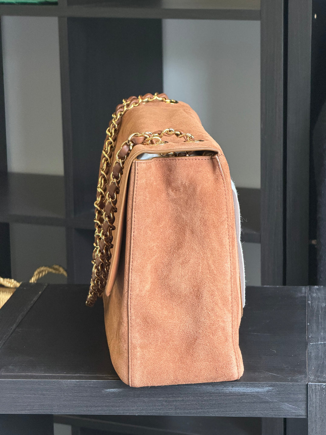 Chanel Maxi Flap Souplissimo Suede Calfskin Camel Gold Hardware 2026