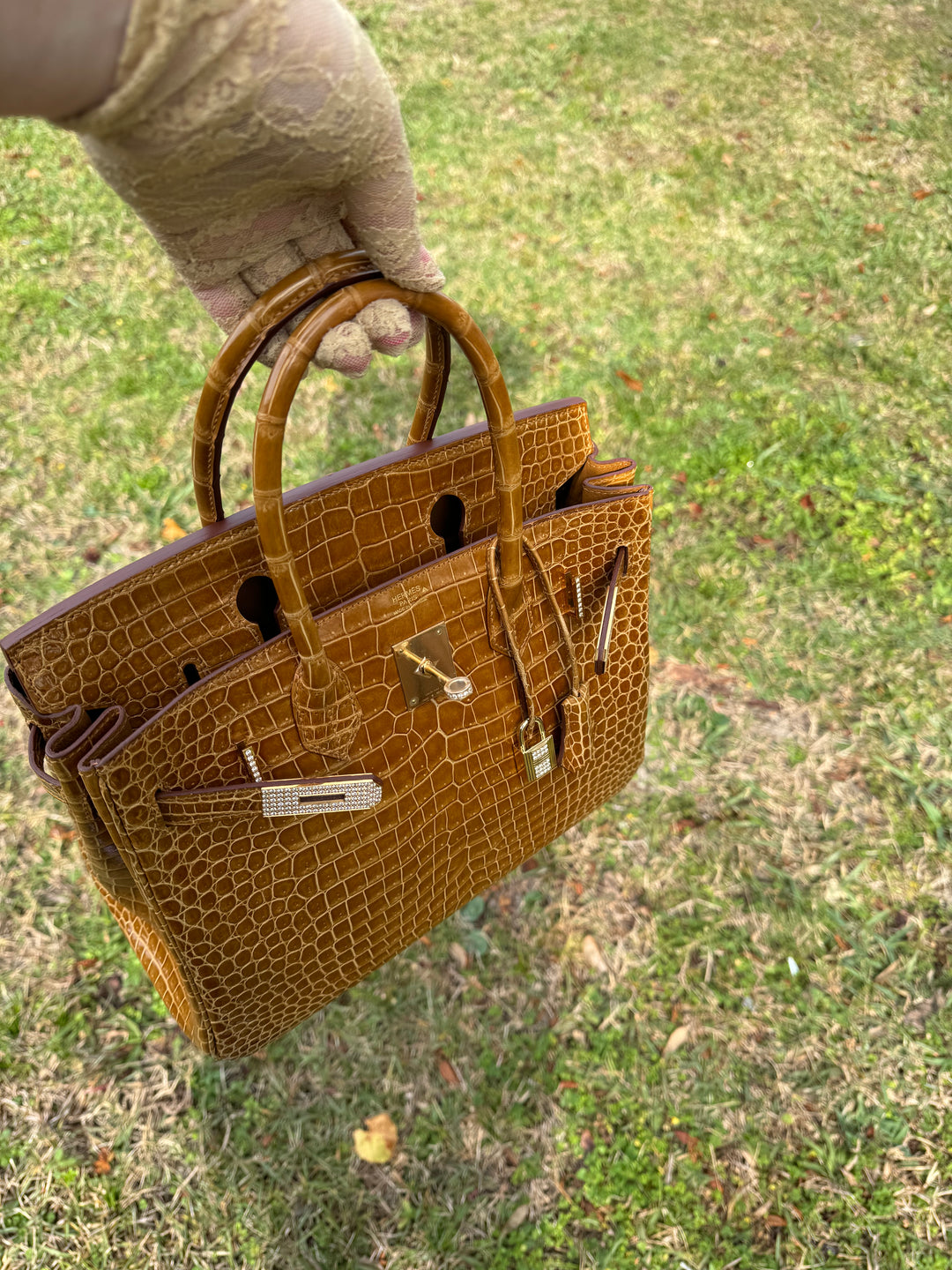 Hermes Crocodile Diamond Birkin 30