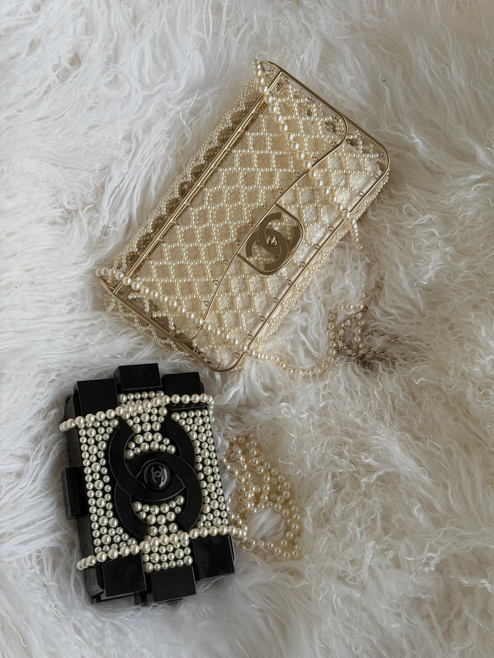 Chanel Pearl Plexiglass Lego Minaudiere
