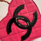 Chanel 1995 CC Hot Pink Heart Vanity Bag