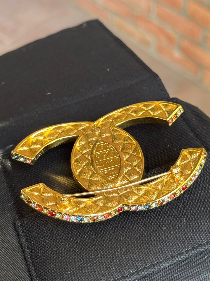 Chanel 19A Egypt Multicolor XL Beatle Brooch