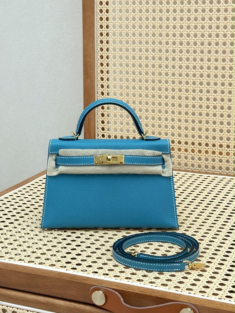 Hermès Mini Kelly Sellier 20 New Blue Jean Epsom Gold Hardware 2026