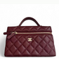 Chanel 25B Burgundy Caviar Slim Vanity Bag