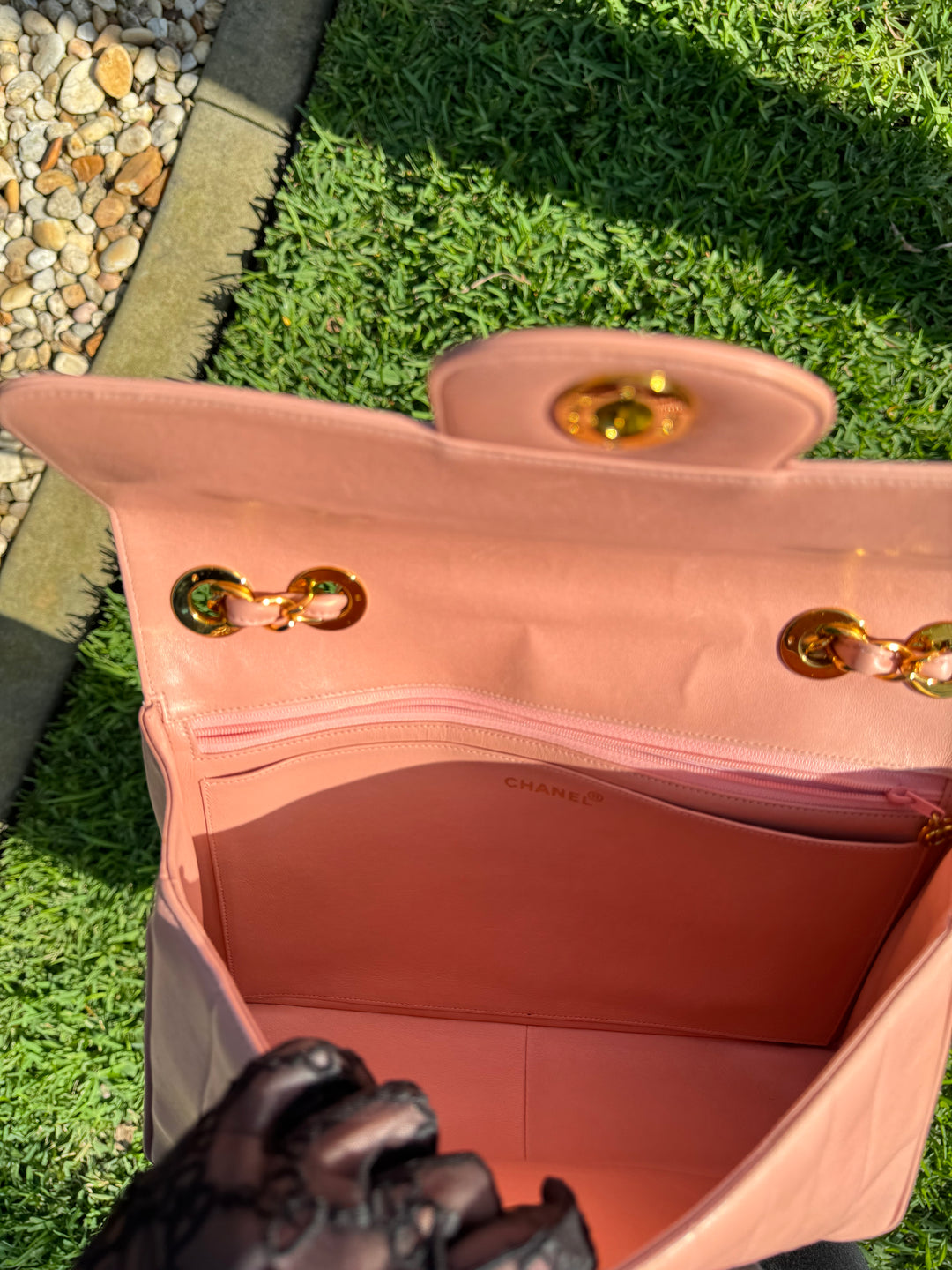 Chanel Light Pink Vintage Lambskin Jumbo Flap Bag