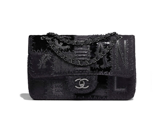 Chanel Black Patchwork Medium Single Flap Bag