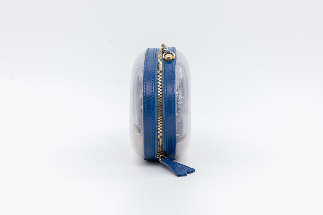 Chanel Sandbag Minaudière Blue PVC Gold Hardware 2019