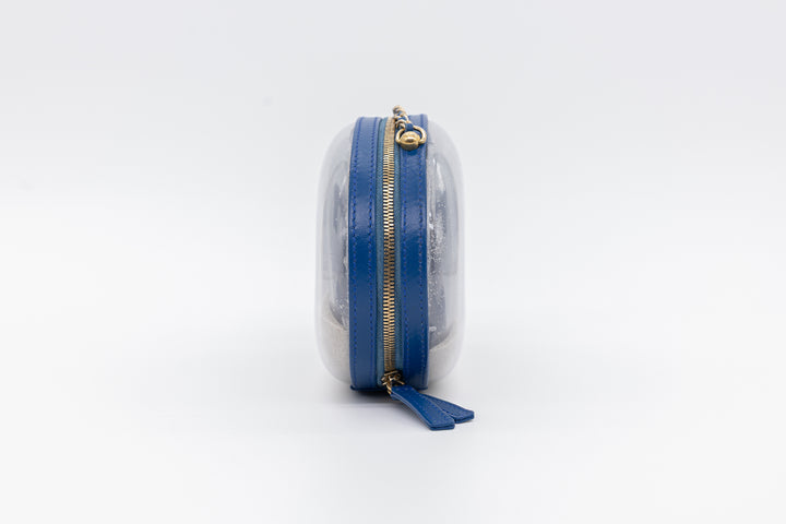 Chanel Sandbag Minaudière Blue PVC Gold Hardware 2019