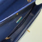 Chanel Navy Blue Matte Alligator Medium Classic Flap Bag
