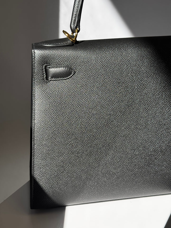 Hermes 2021 Black Noir Sellier Epsom Kelly 28
