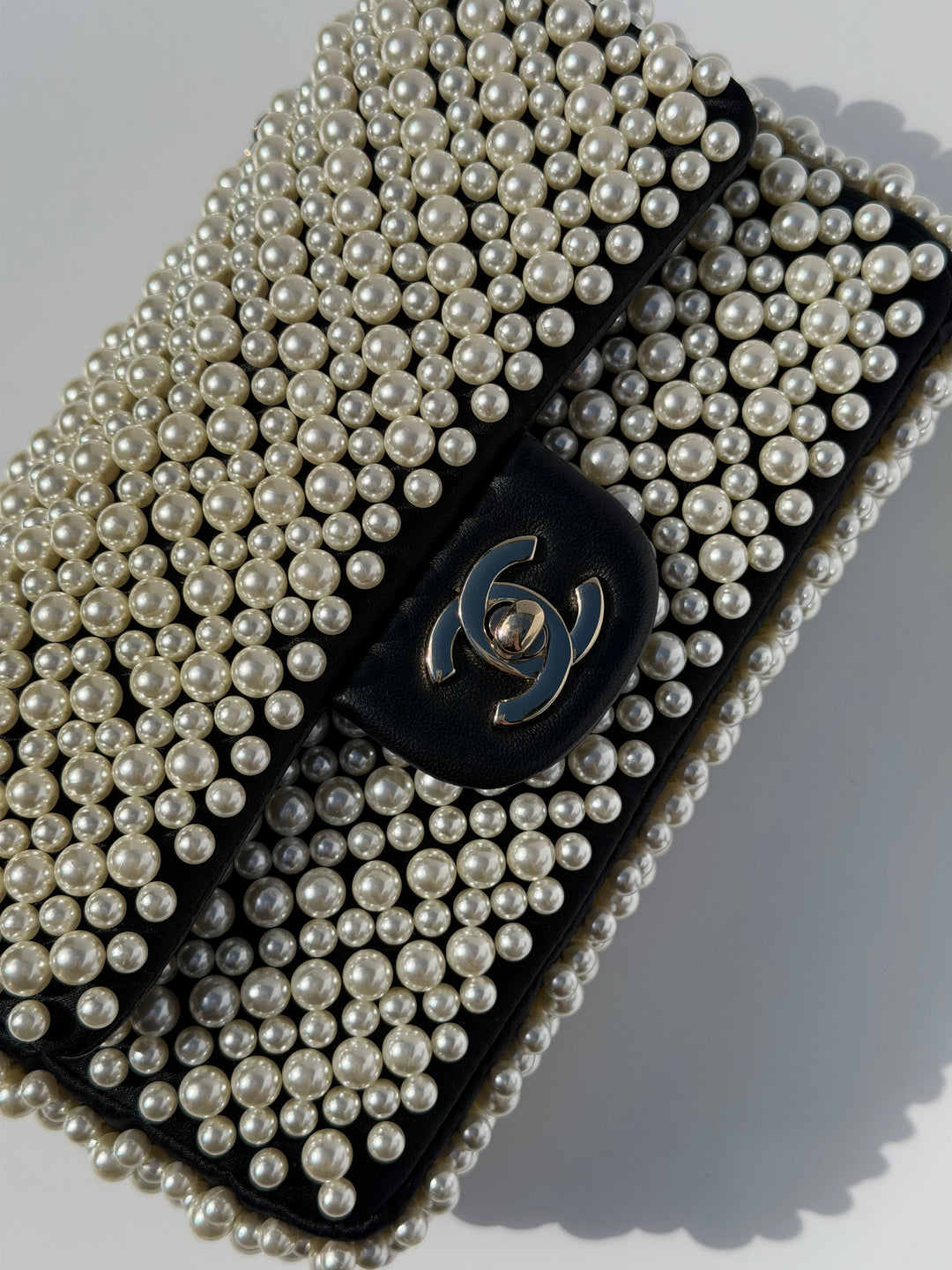 Chanel 19S Pearl Embellished Mini Rectangular Flap Bag