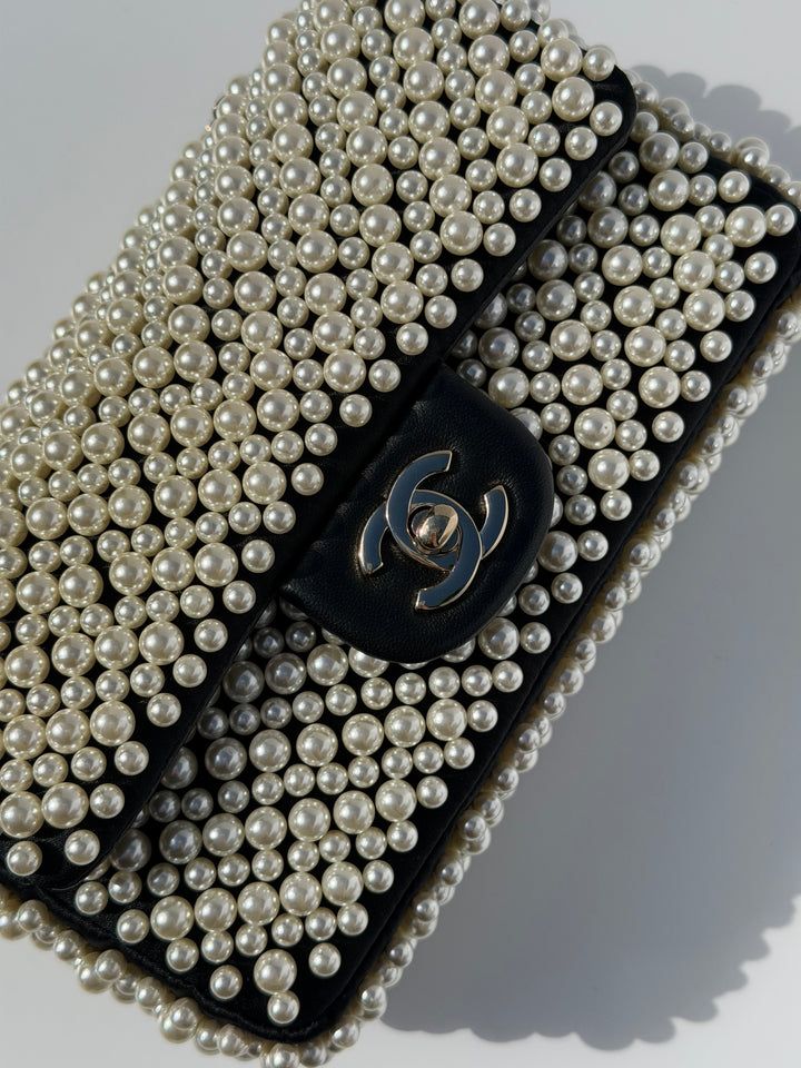 Chanel 19S Pearl Embellished Mini Rectangular Flap Bag