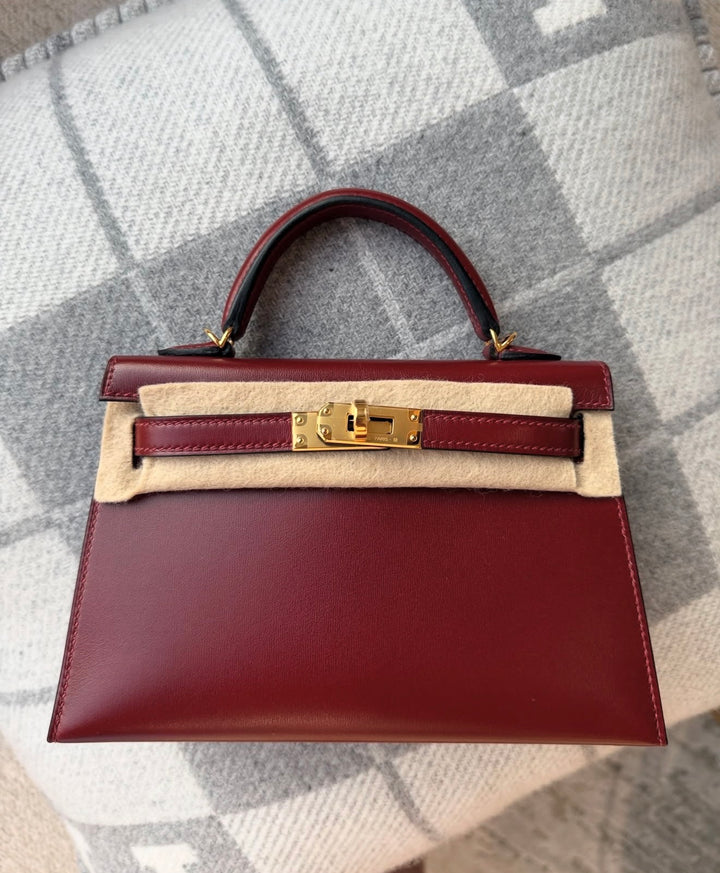 Hermès Mini Kelly Sellier 20 Rouge H Box Calf Leather Gold Hardware 2025