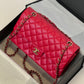 Chanel 21S Red Iridescent Medium Caviar Flap Bag