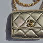 Chanel 1994 Vintage Metallic Gold Extra Mini Flap Bag