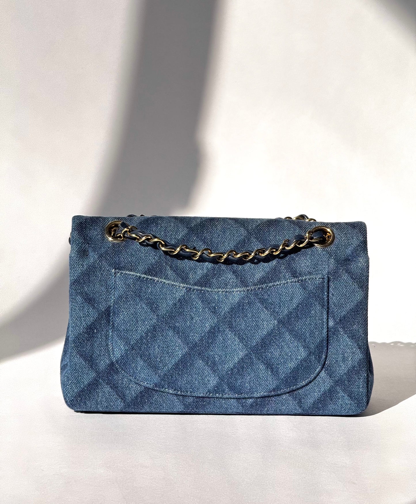 Chanel 22K Small Denim Classic Double Flap Bag