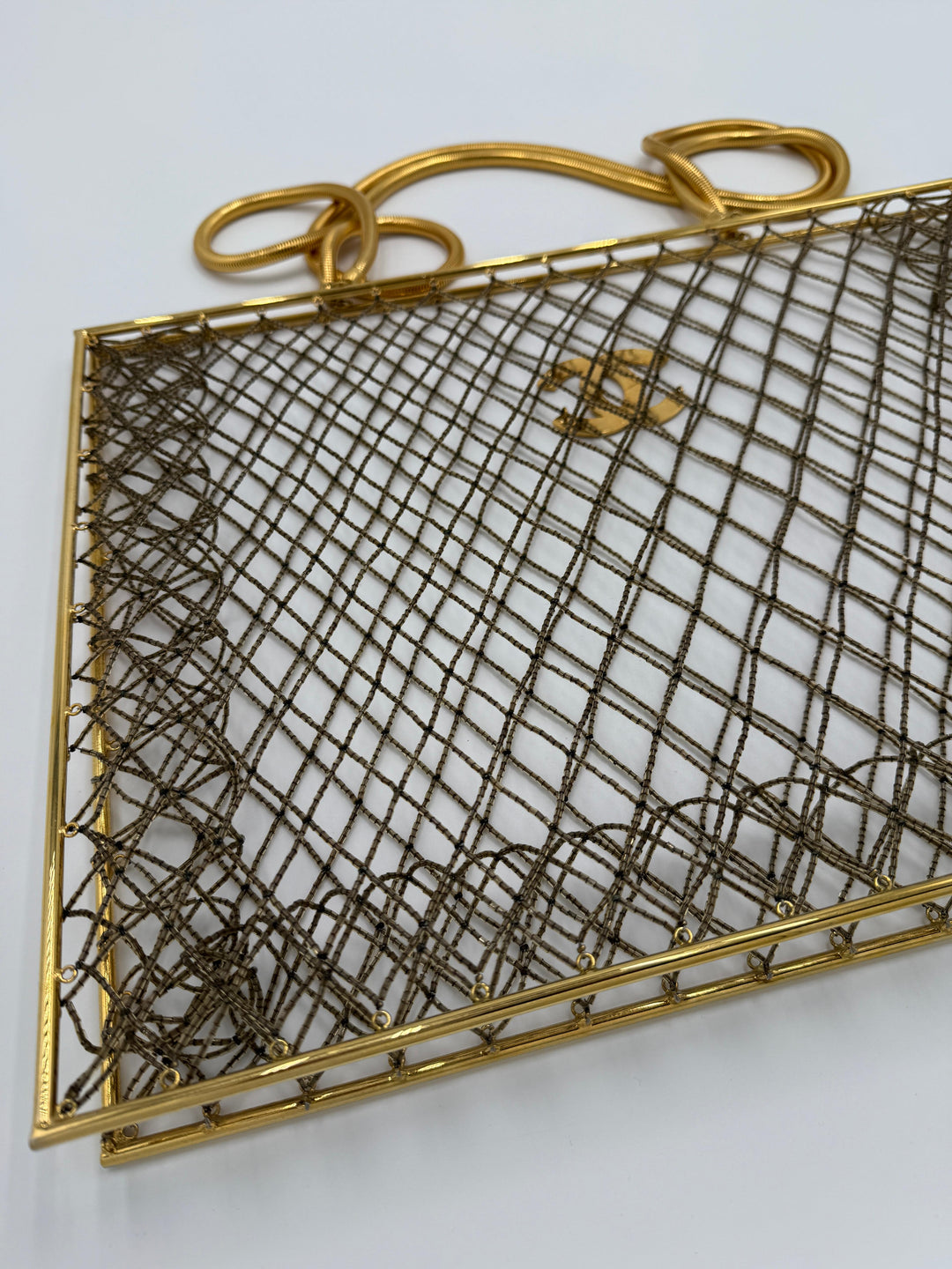 Chanel Spring 1997 Rare Gold Cage Shopping Tote