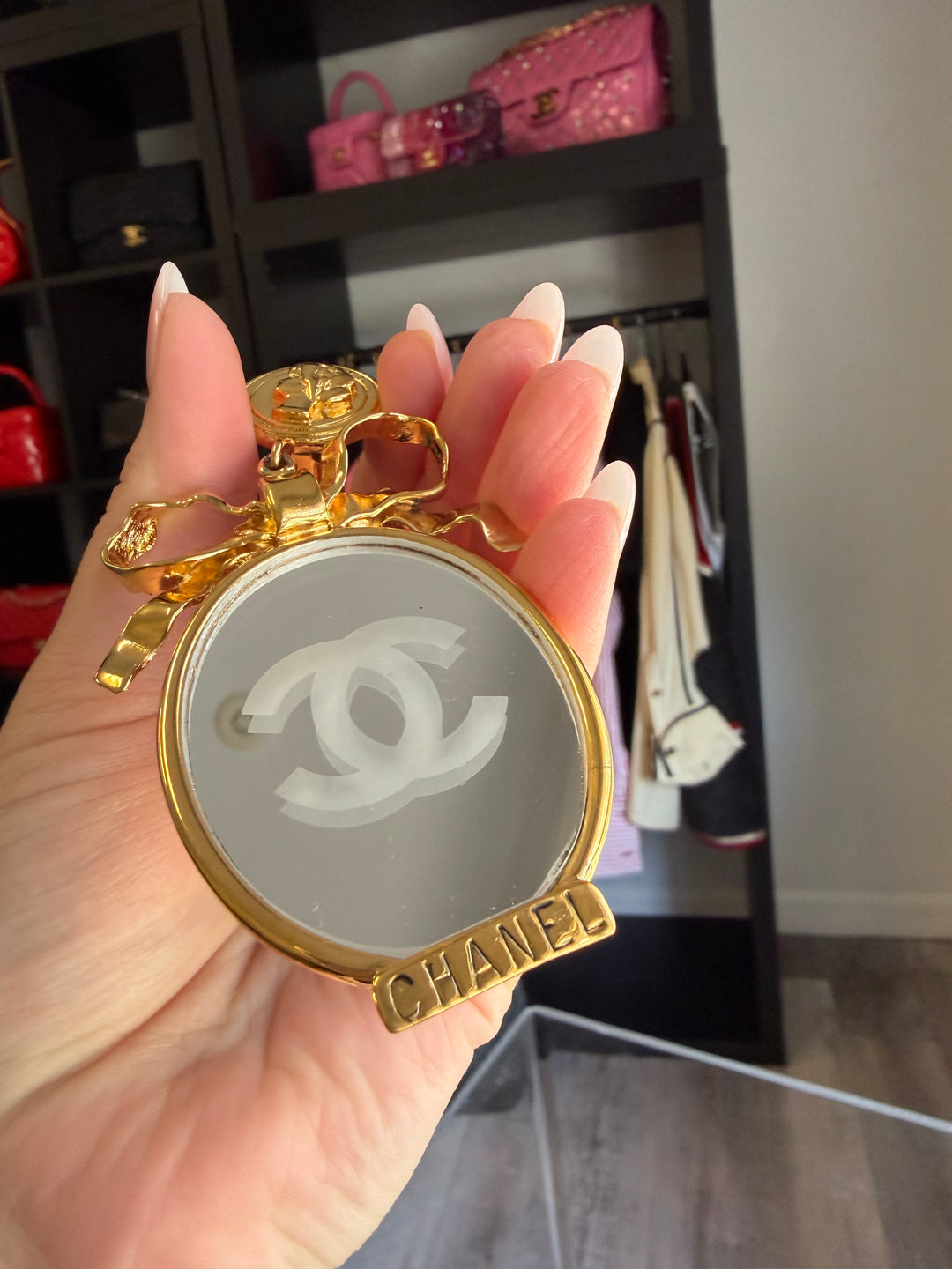 Chanel Mirror Drop Earrings Gold Plated 1990–2000