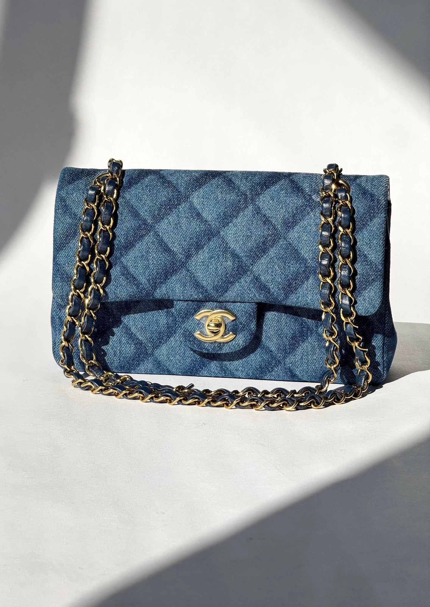 Chanel 22K Small Denim Classic Double Flap Bag