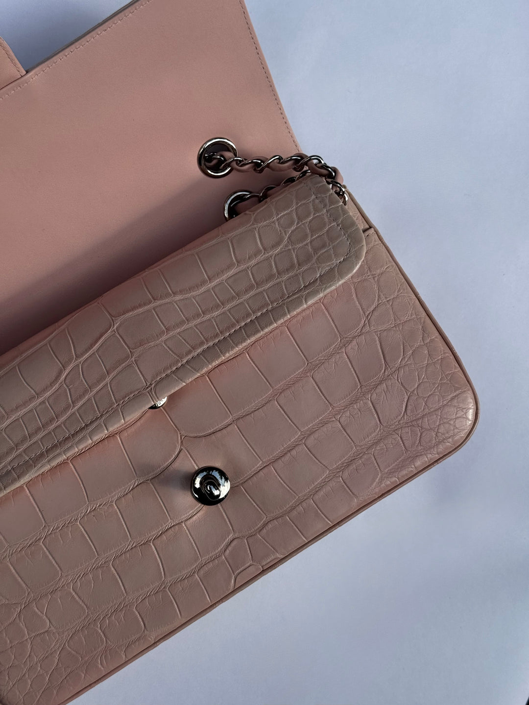 Chanel Bubblegum Pink Alligator Medium Classic Flap Bag