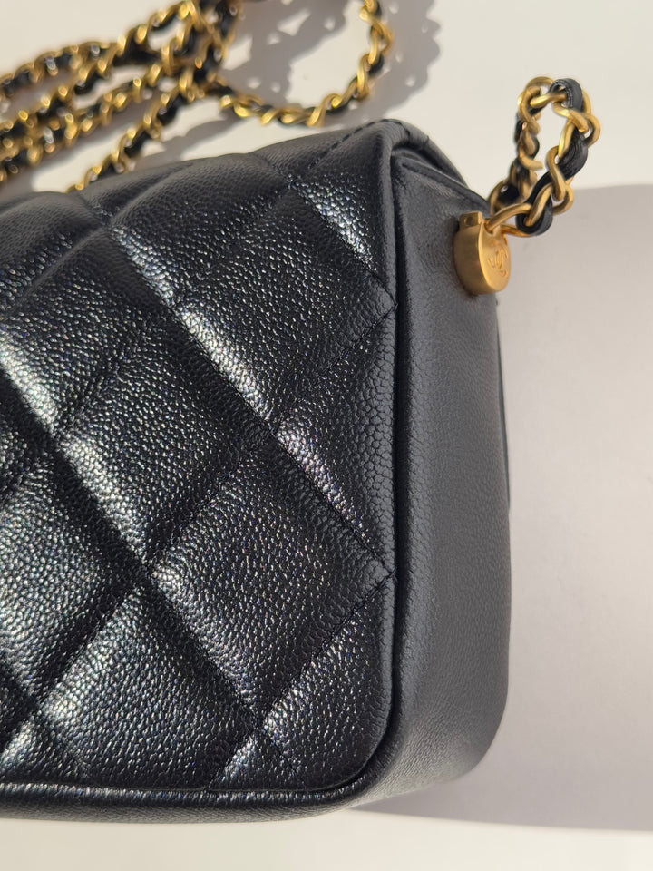 Chanel Black Iridescent My Perfect Mini Flap Bag