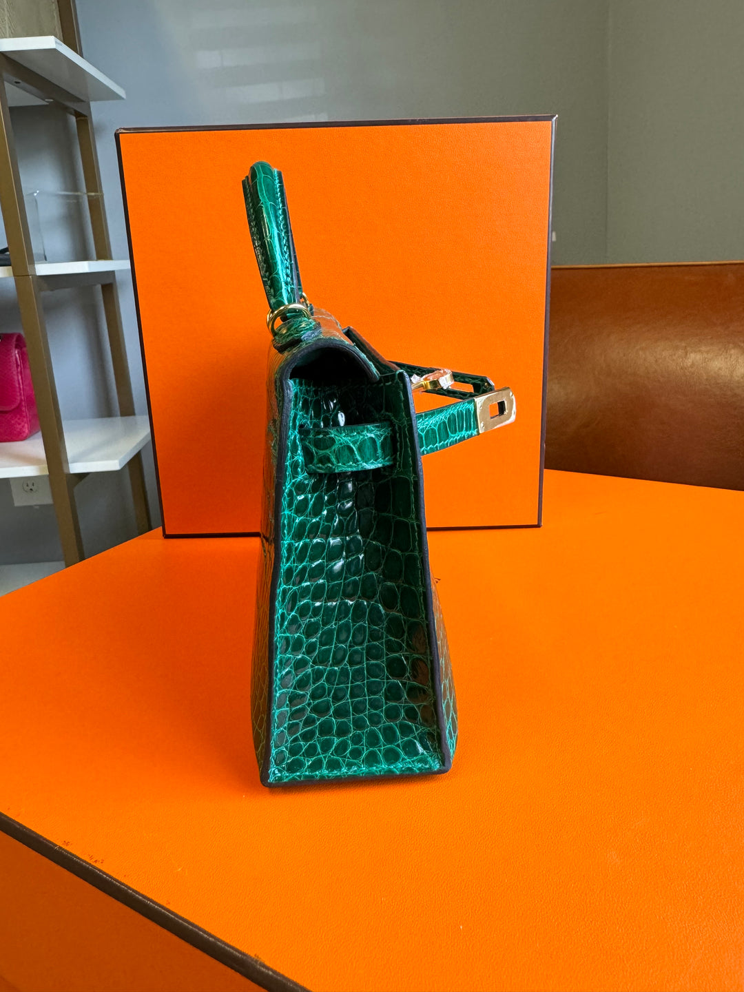 Hermes Emerald Alligator Mini Kelly