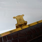Celine Croc Embossed Brown Shoulder Clutch Bag
