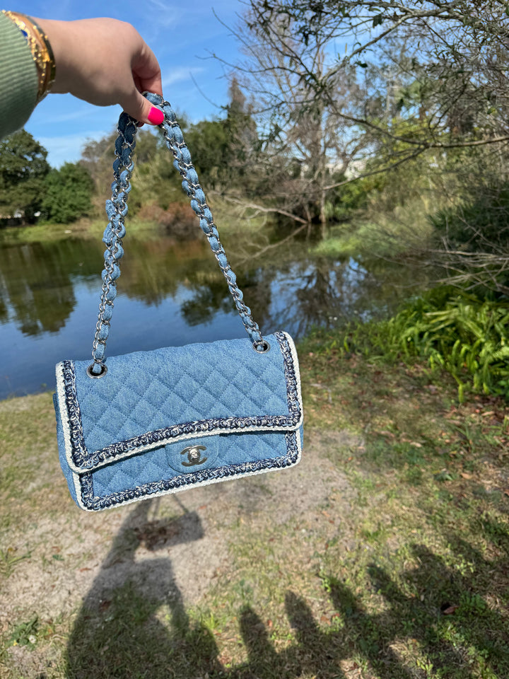 Chanel Medium Denim Braided Single Flap