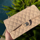 Chanel 22C Light Beige Medium Caviar Double Flap Bag