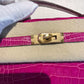 Hermes Rose Scheherazade Alligator Kelly Pochette