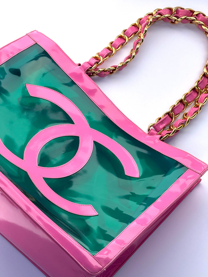 Rare Chanel 1995 Barbie Collection Pink PVC Tote