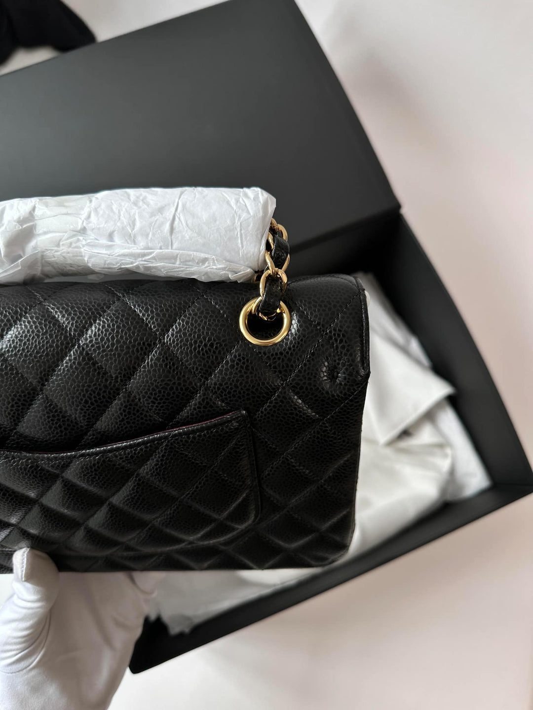 Chanel Black Medium Caviar Double Flap Bag GHW