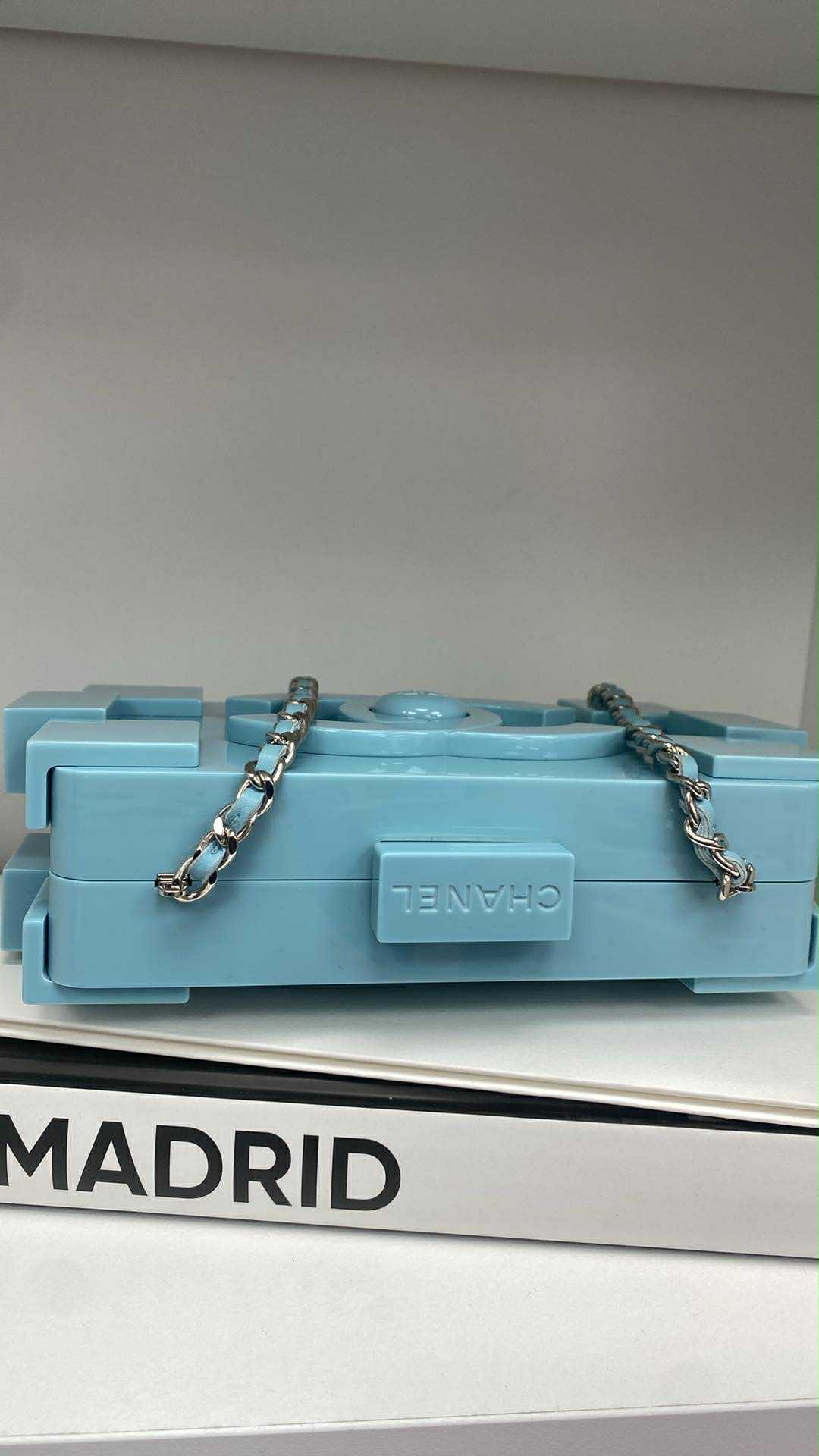 Chanel Baby Blue Plexiglass Lego Minaudiere
