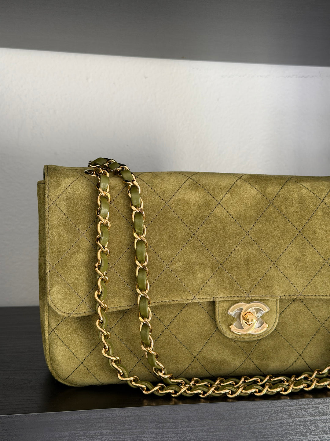 Chanel Maxi 32 Flap Bag Beige Souplissimo Suede Calfskin Gold Tone Hardware 2026
