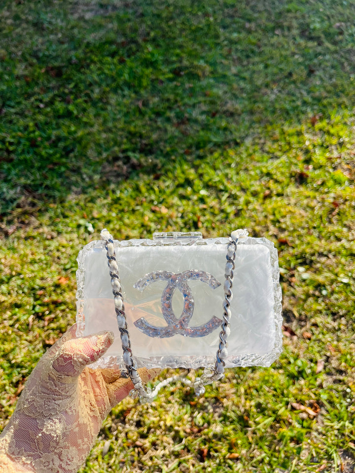 Chanel RARE Runway Acrylic Crystal CC Ice Cube Clutch