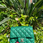 Chanel 18S Emerald Green Mini Square Caviar Flap Bag