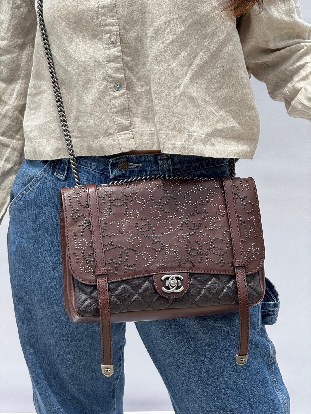 Chanel Jumbo Paris Dallas Texan Satchel Flap Bag