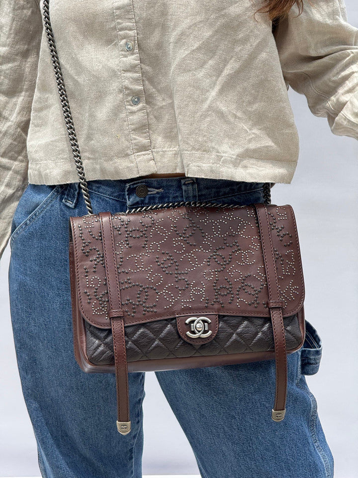 Chanel Jumbo Paris Dallas Texan Satchel Flap Bag