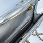 Chanel Silver Metallic Mini Braided Calfskin Flap Bag