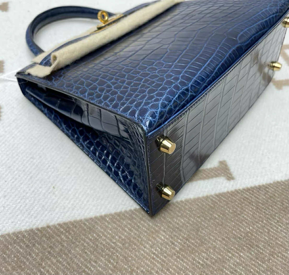 Hermes Blue Sapphire Alligator Kelly 25 Sellier