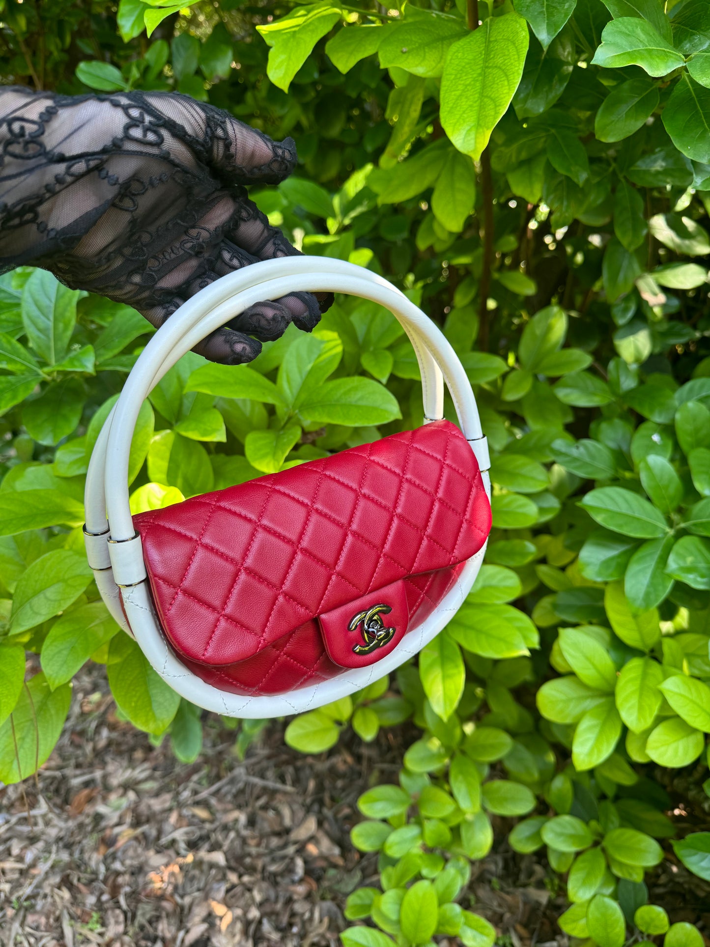 Chanel Runway Small Red Hula Hoop Bag