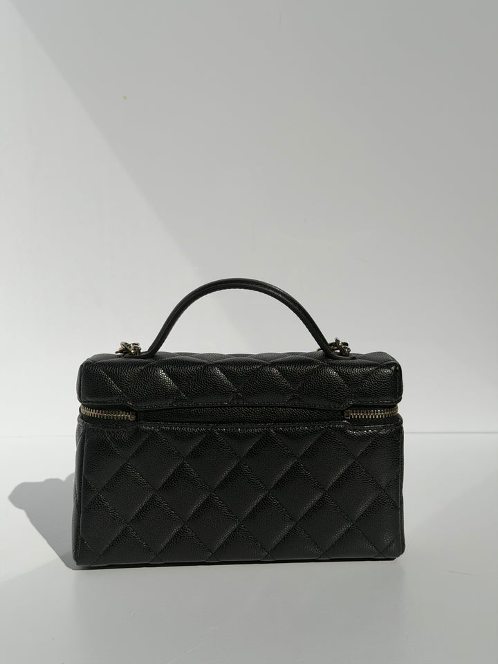 Chanel 25C Black LP Caviar Slim Vanity Bag