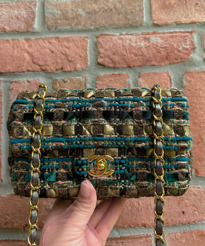 Chanel 19A Egypt Tweed Mini Flap