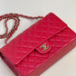 Chanel 21S Red Iridescent Medium Caviar Flap Bag