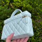 Chanel 25S Light Blue Caviar Slim Vanity Bag
