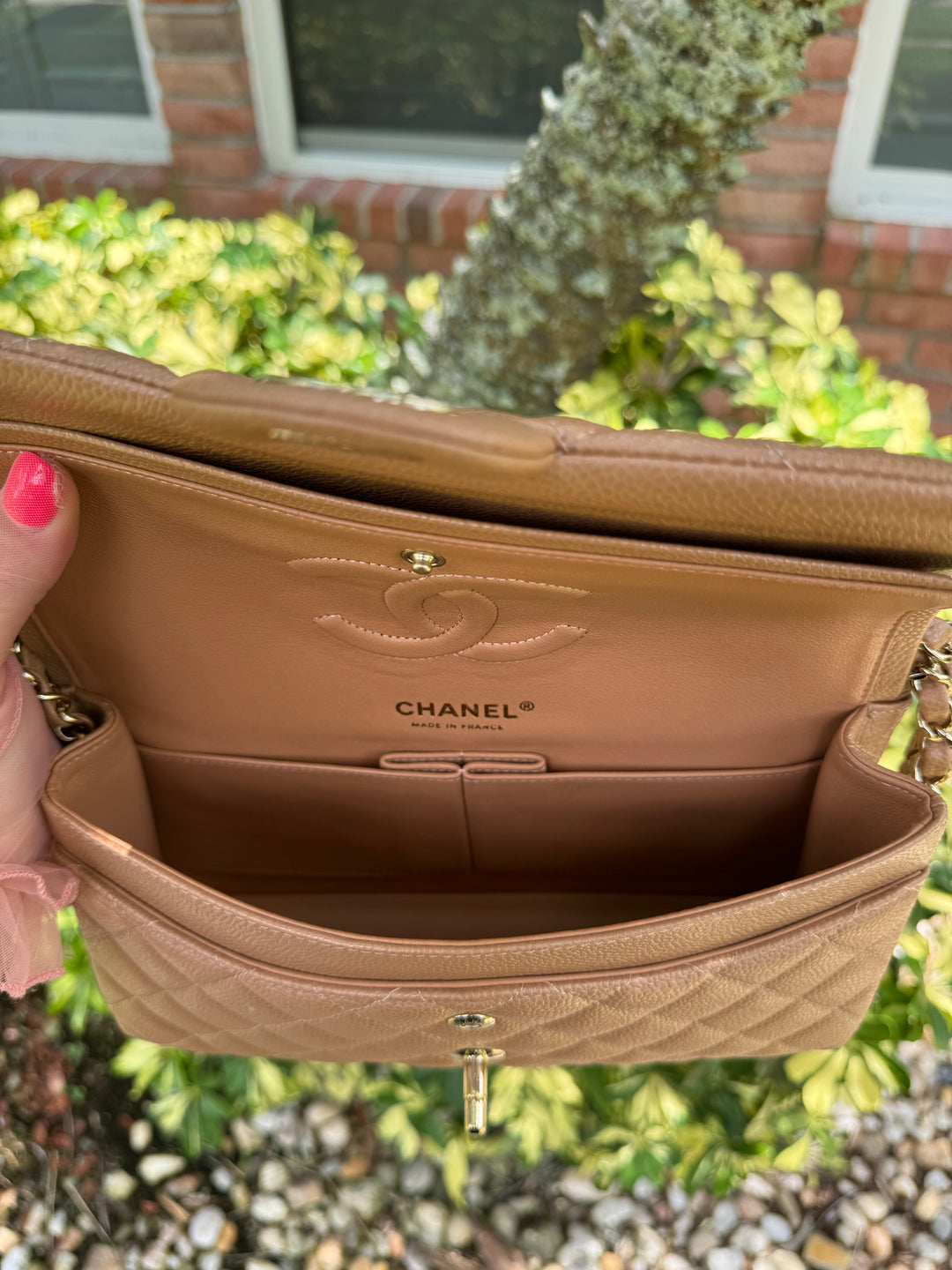 Chanel 18S Dark Beige Medium Caviar Flap Bag