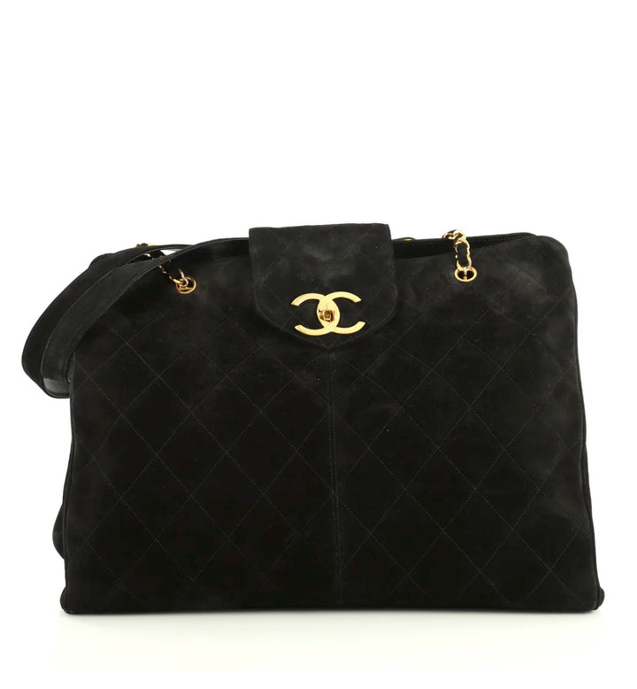 Chanel Rare Vintage Suede XL Supermodel Tote