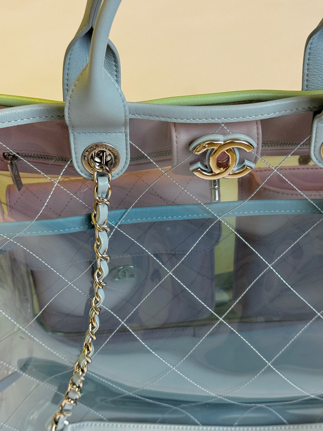 Chanel Coco Splash Lambskin PVC Shopping Tote