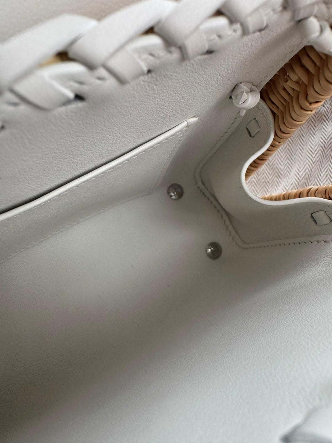 Hermès Mini Kelly Picnic Wicker New White Palladium Hardware 2020
