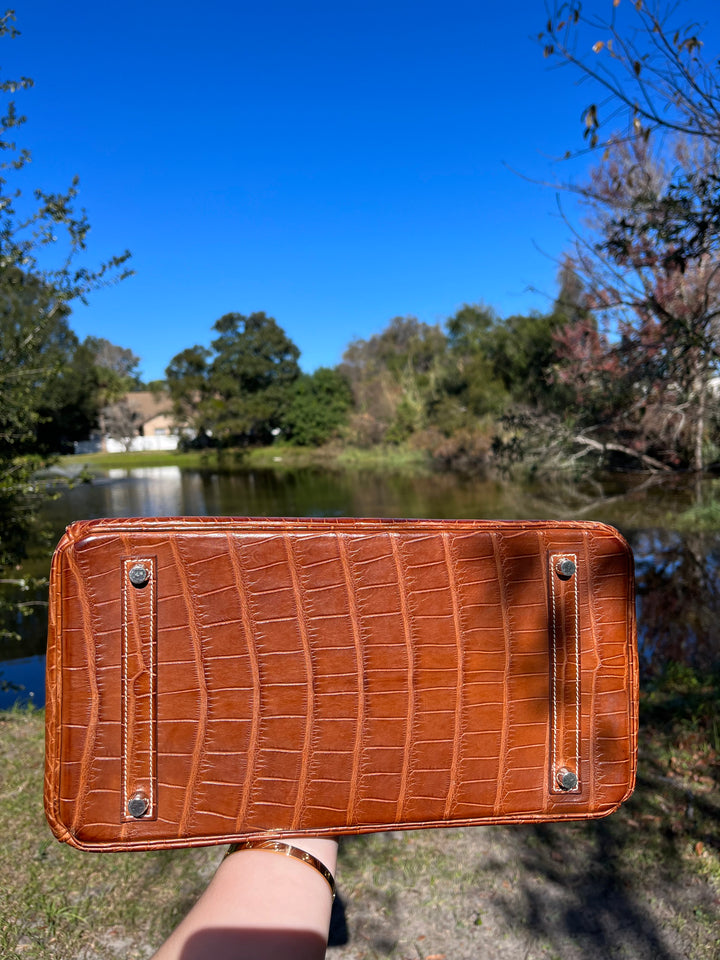 Hermes Fauve Barena Matte Croc Birkin 35